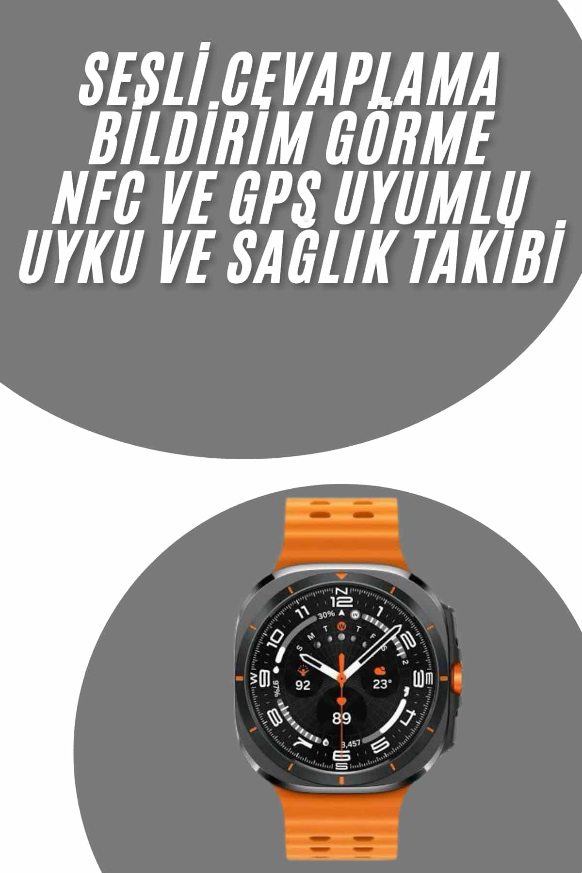 Tüm Telefonlara Uyumlu Akıllı Saat Uyku ve Sağlık Takibi Nabız Öl