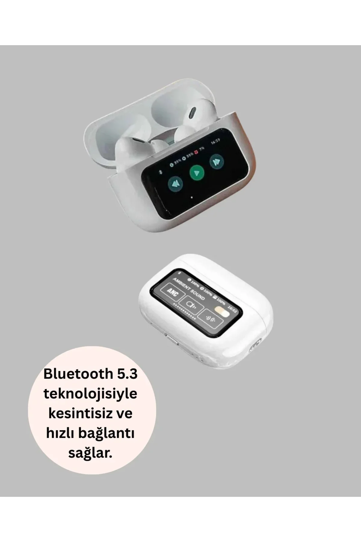 Tüm Telefonlarla Uyumlu ANC Özellikli Dokunmatik Bluetooth Kulaklık Yeni Nesil Tüm Telefonlarla Uyumlu ANC Özellikli Dokunmatik Bluetooth Kulaklık Yeni Nesil