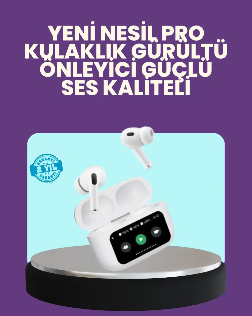 Tüm Telefonlarla Uyumlu ANC Özellikli Dokunmatik Bluetooth Kulakl