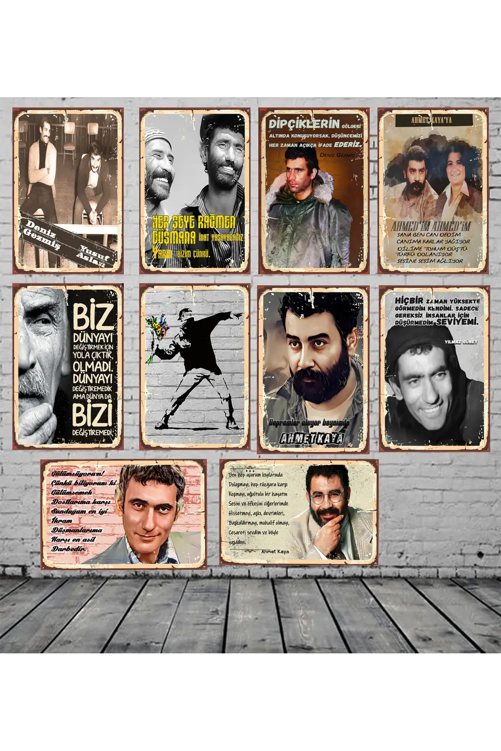Tuncel Kurtiz Deniz Gezmiş Yılmaz Güney Ahmet Kaya Temalı 10 Adet