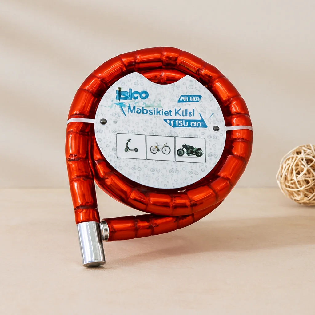 Tüp Anahtarlı Çelik Spiral Kilit 22mm x 150cm (Kırmızı) Fiyatı, Yorumları ve Özellikleri