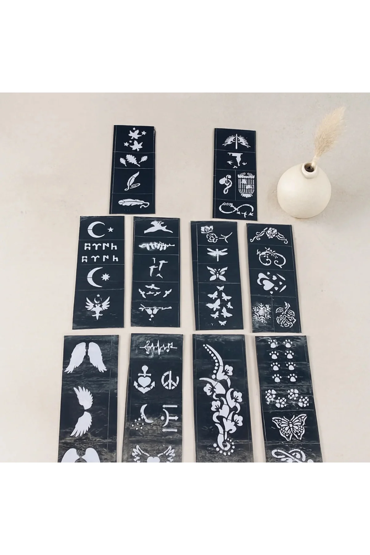 Tüp Kına Desen Şablonu 8x20 cm Tüp Kına Desen Şablonu 8x20 cm
