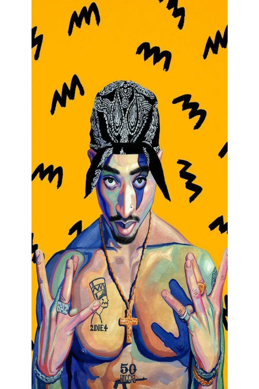Tupac 6'lı Ahşap Duvar Poster Seti - Hbb Özel Seri