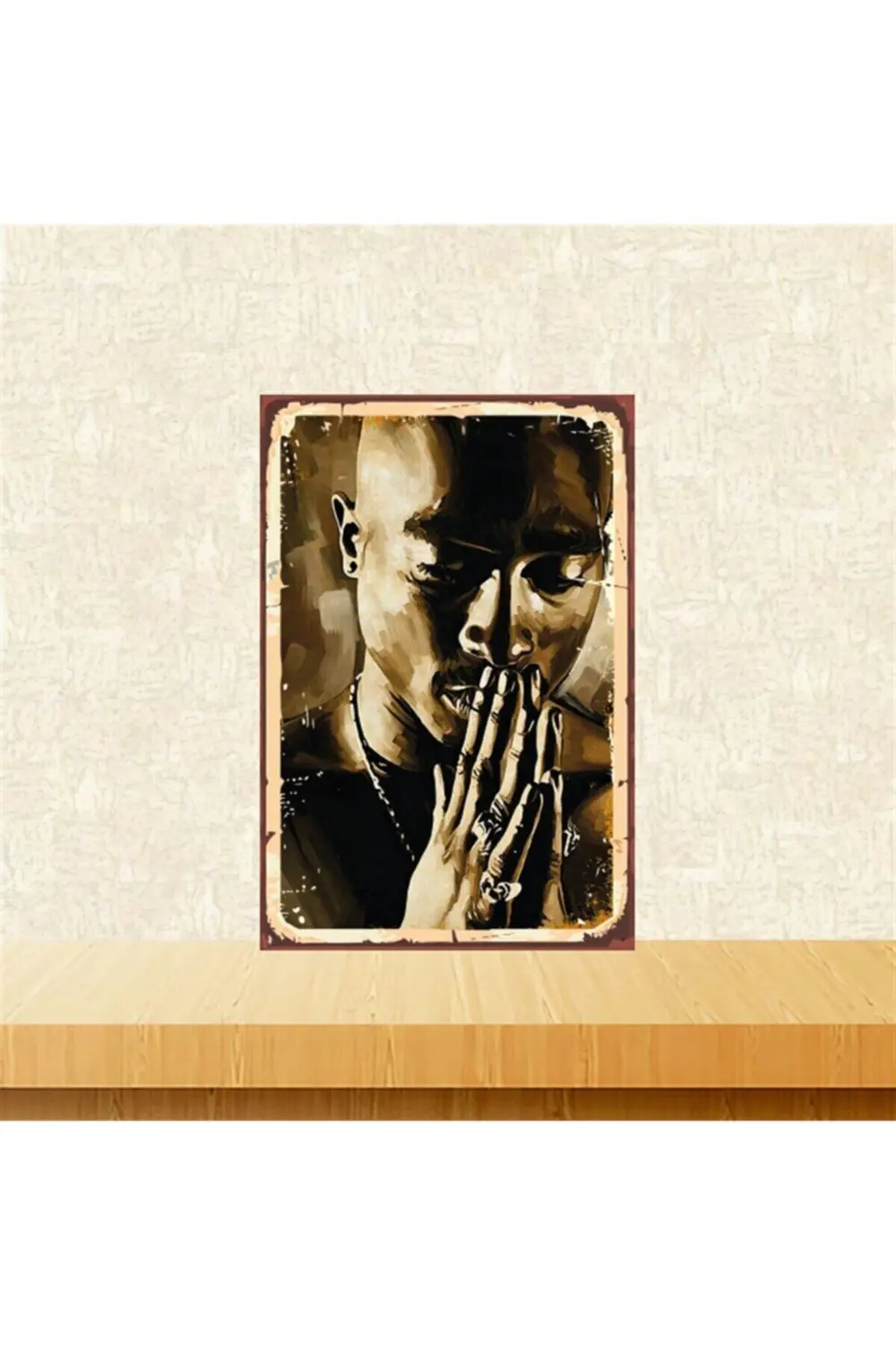 Tupac Shakur Tasarımlı 20-30 Cm Retro Ahşap Tablo Tkfx4586