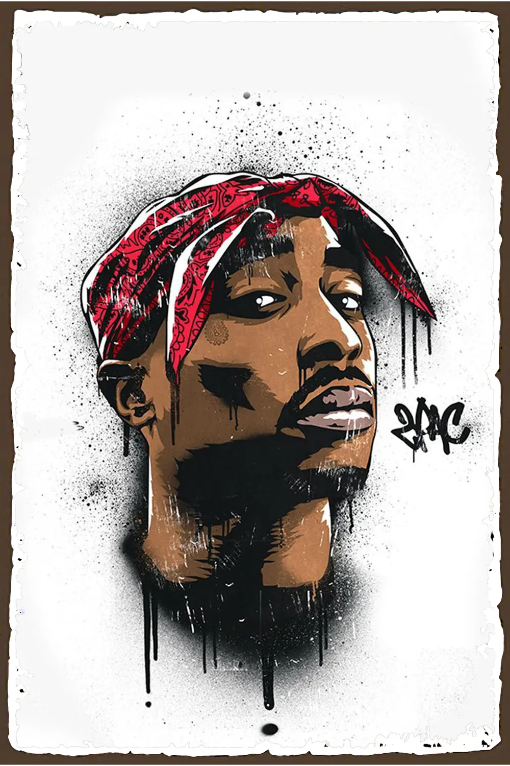 Tupac Temalı Retro Ahşap Poster