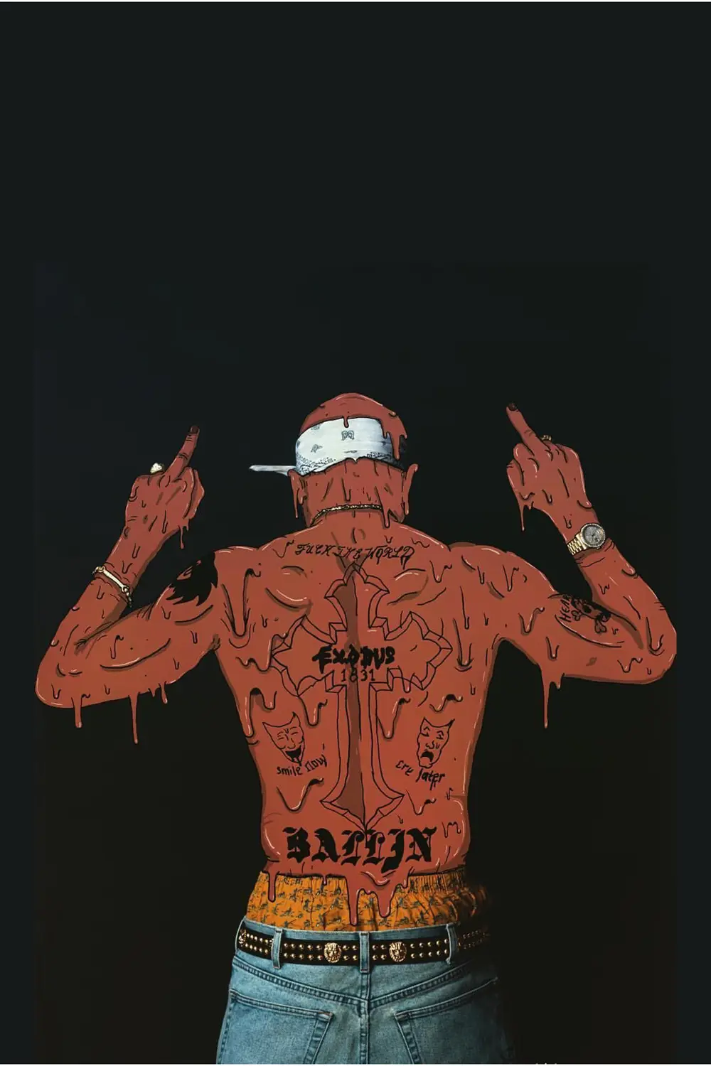 Tupac Temalı Retro Ahşap Poster