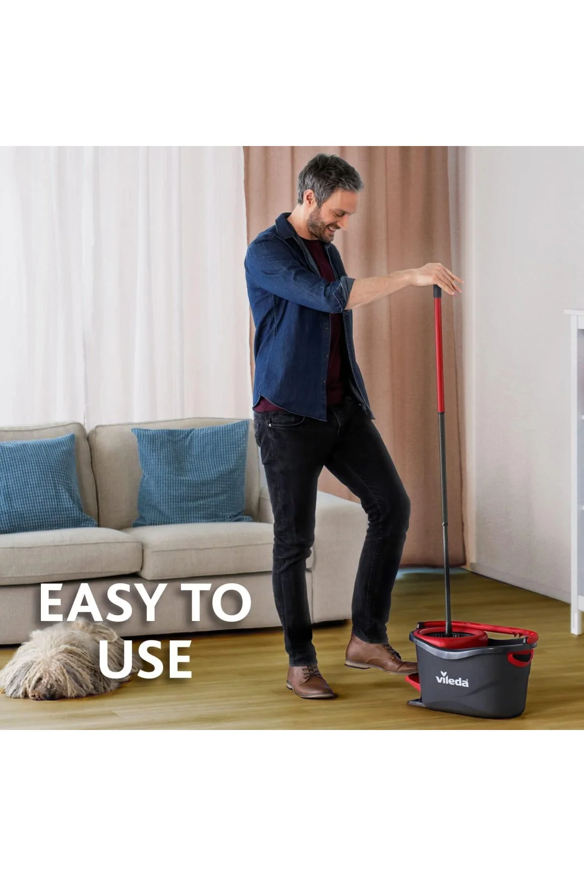 Turbo 2in1 Komple Temizlik Seti, 130 cm Uzayan Sap, Üçgen Başlık