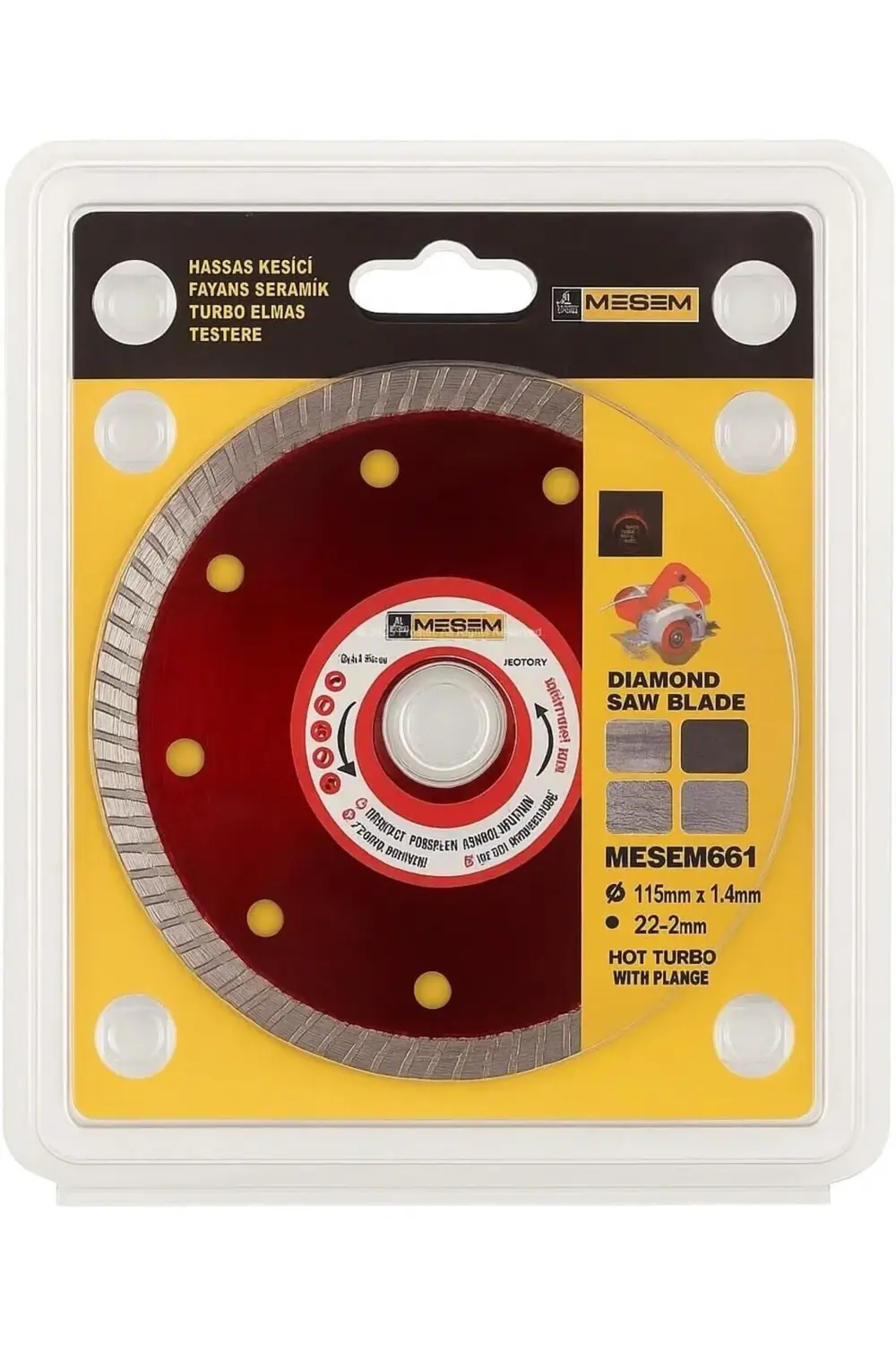 Turbo Daire Testere,, Seramik, Granit, Mermer Kesim İçin, 115 mm