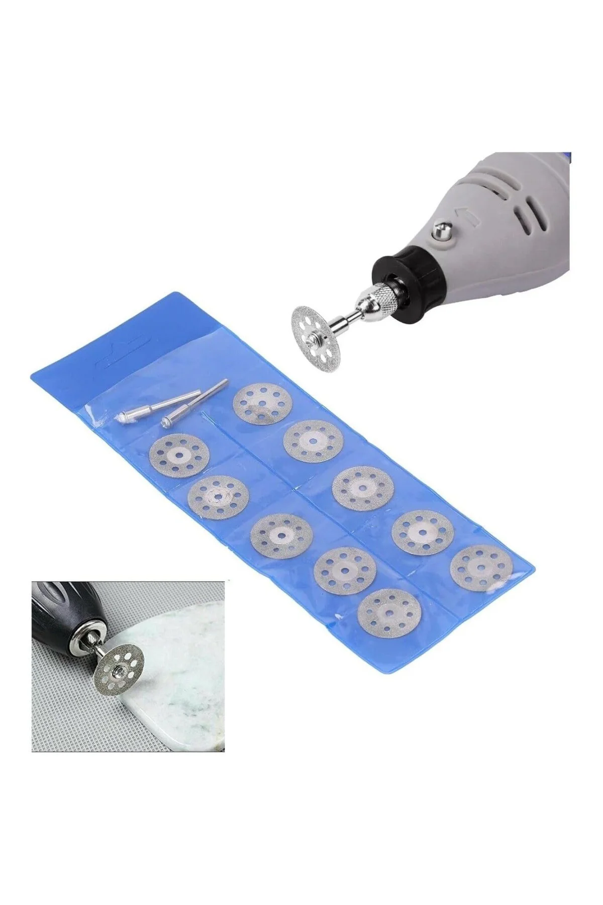 Turbo Delikli Elmas Mini Daire Testere Bıçakları 10Lu Cam Metaal 