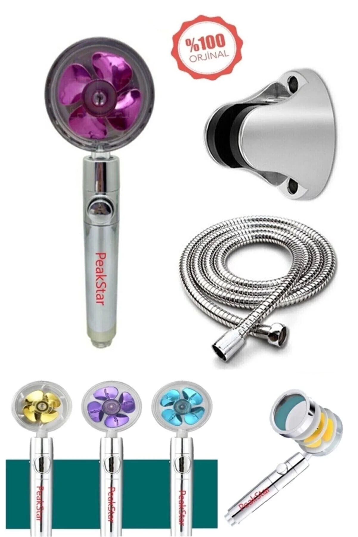 Turbo Duş Başlığı Seti Basınçlı Ayarlanabilir Su Tasarrufu Hortum Ve Mafsal Seti Turbo Duş Başlığı Seti Basınçlı Ayarlanabilir Su Tasarrufu Hortum Ve Mafsal Seti