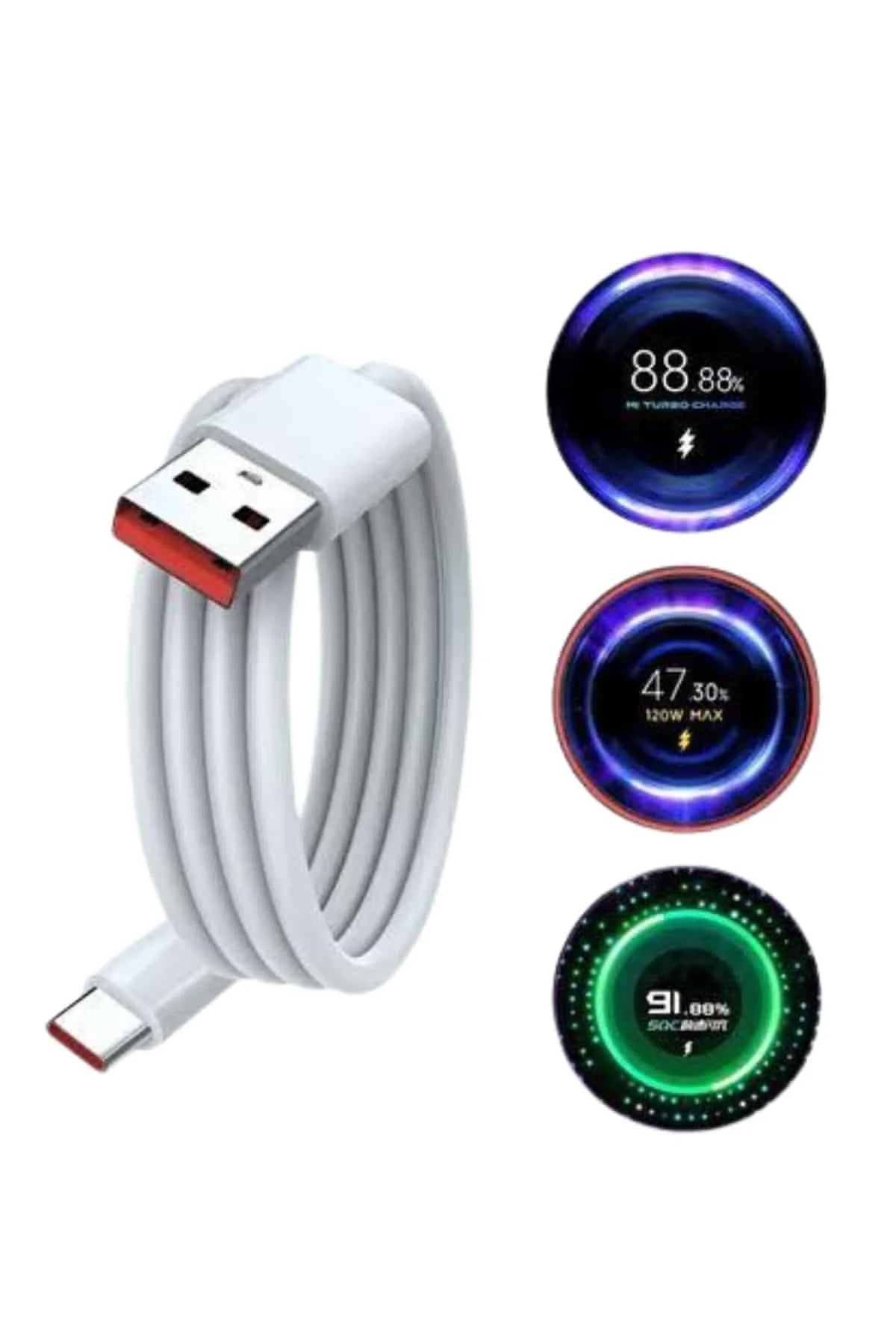 Turbo Hızlı Şarj Destekli 120W USB-C Şarj Seti