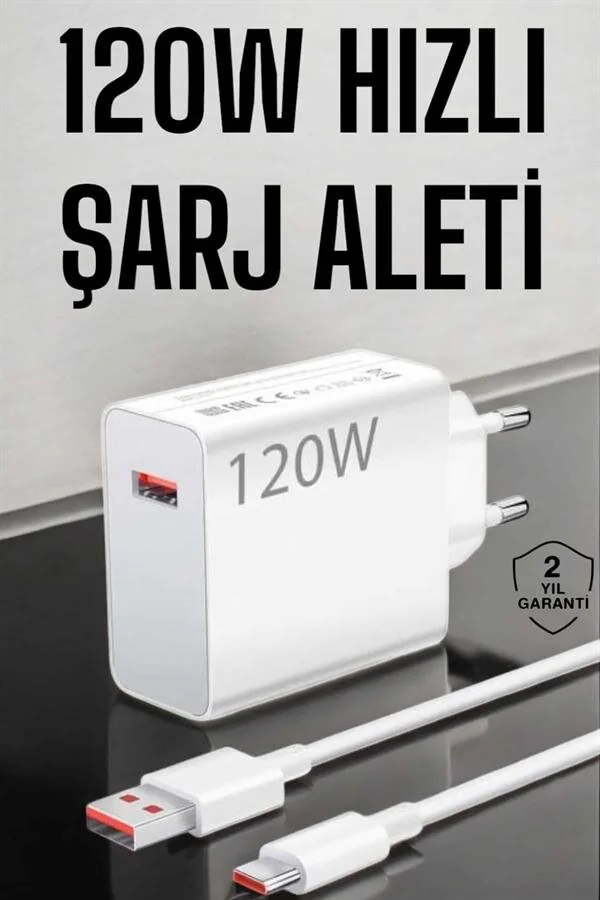 Turbo Max 120W Hızlı Şarj Aleti Type-C Uyumlu