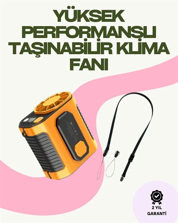 Turbo Mini Fan - USB Type-C 3 Modlu Dijital Göstergeli Taşınabilir Fan