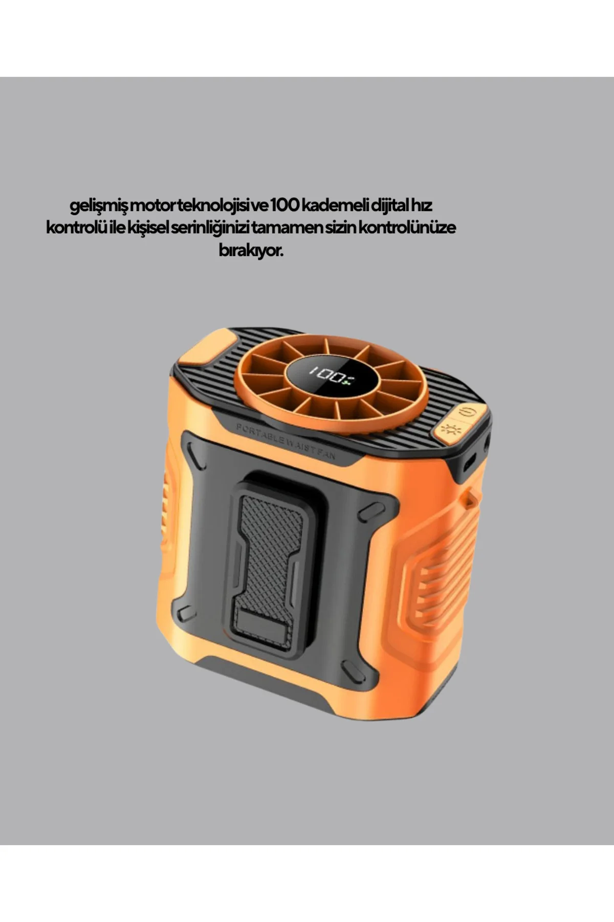 Turbo Mini Taşınabilir Fan – 100 Kademeli Dijital Hız Kontrolü ve Type-C Şarj