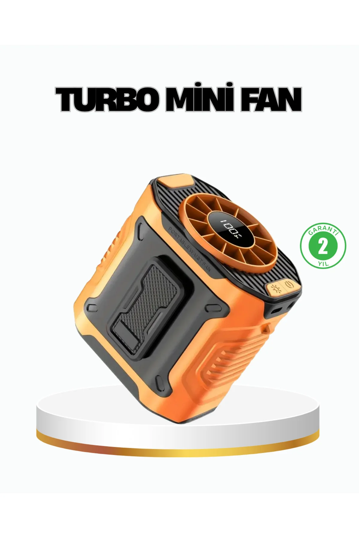 Turbo Mini Taşınabilir Fan – 100 Kademeli Dijital Hız Kontrolü ve