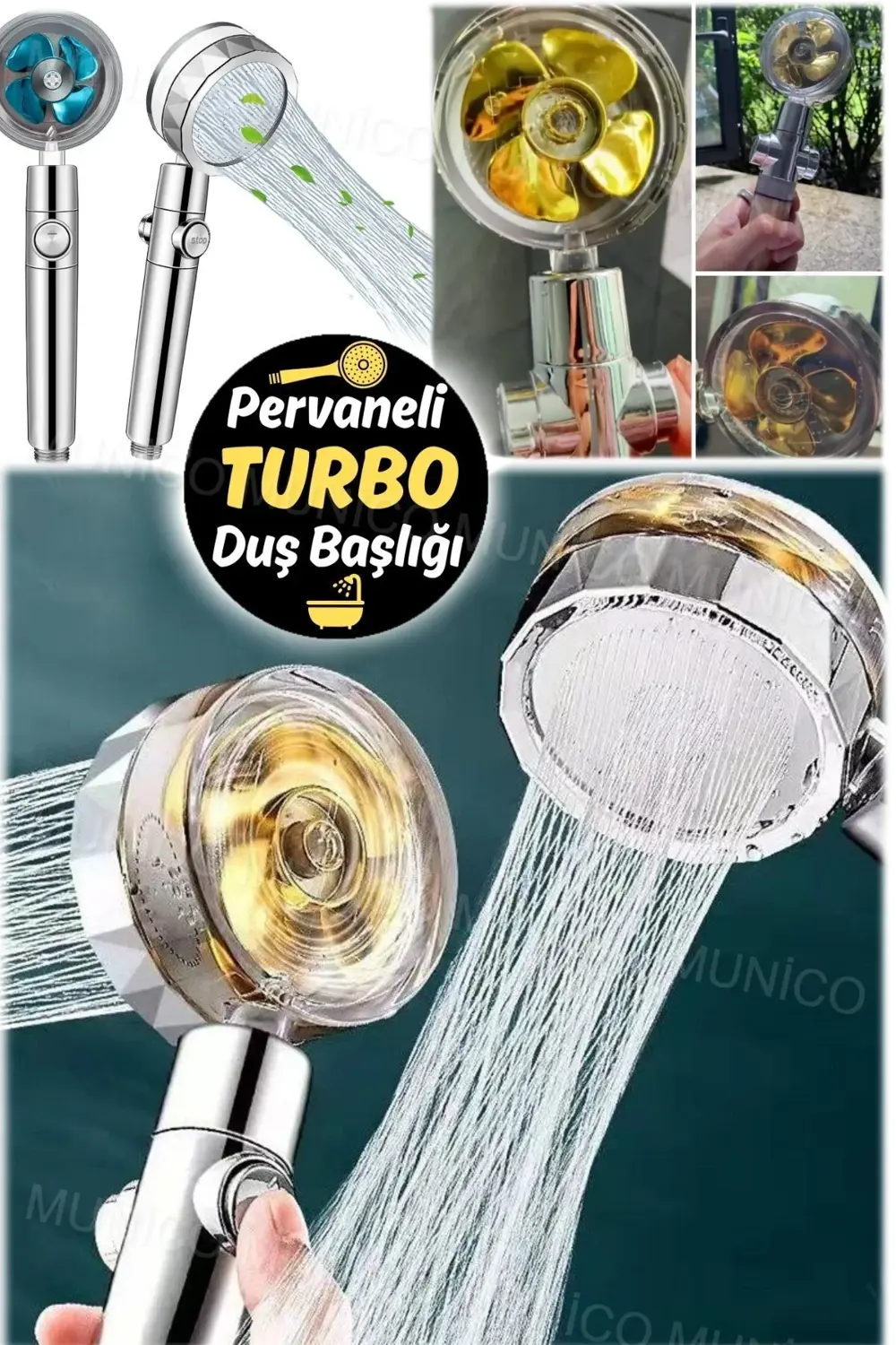 Turbo Pervaneli ve Filtreli Su Tasarruflu 360 Derece Dönebilen Ta