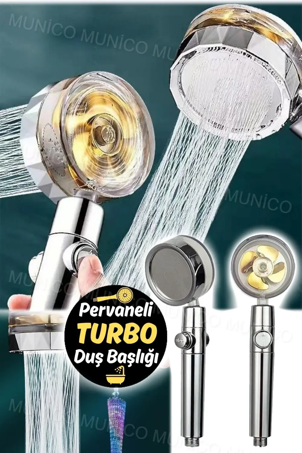 Turbo Pervaneli ve Filtreli Su Tasarruflu 360 Derece Dönebilen Ta