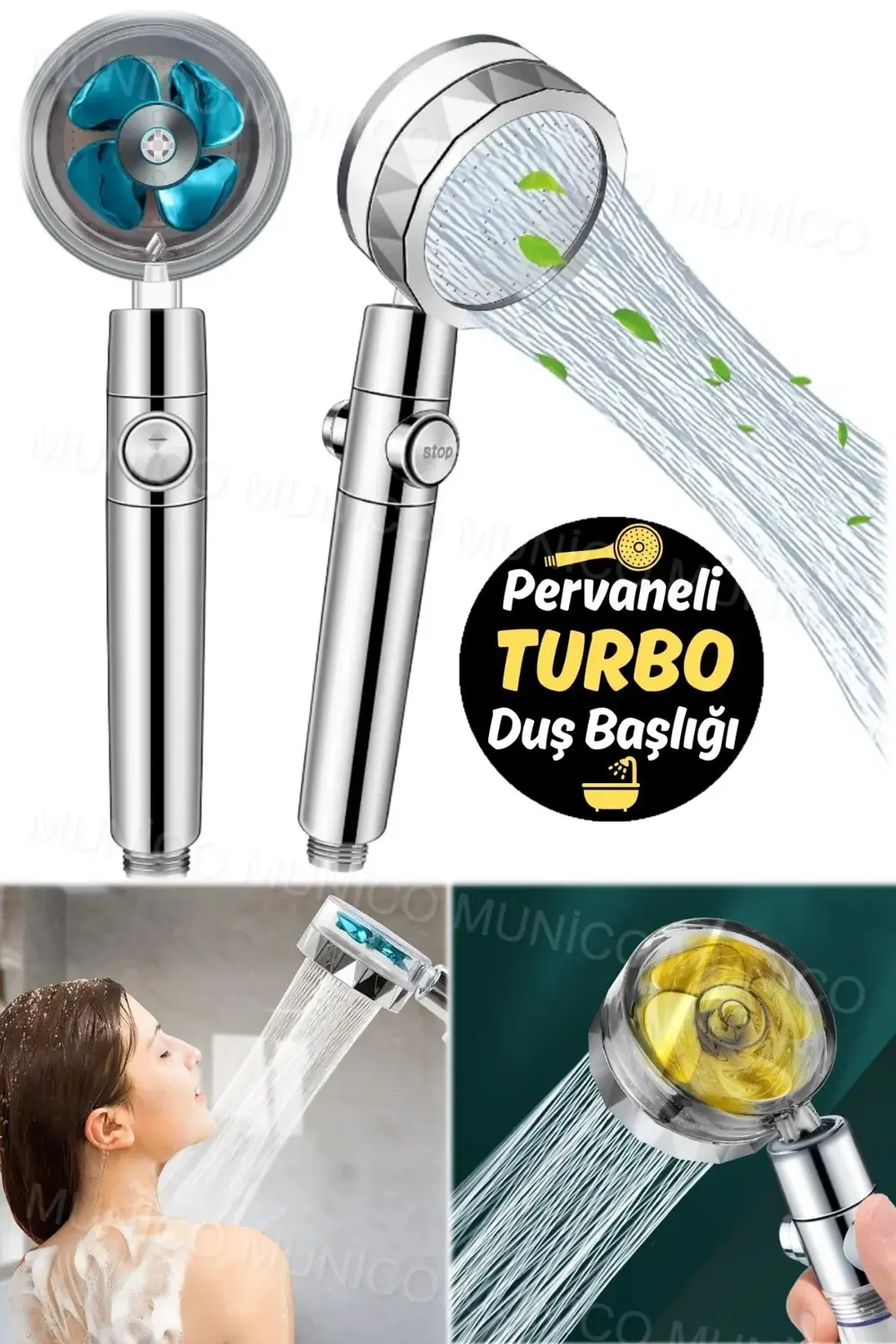 Turbo Pervaneli ve Filtreli Su Tasarruflu 360 Derece Dönebilen Ta