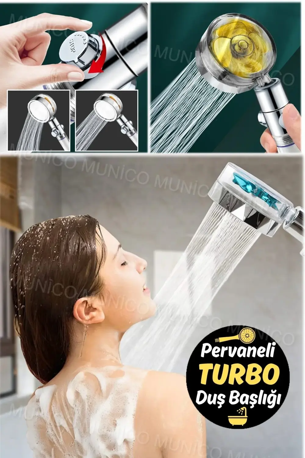 Turbo Pervaneli ve Filtreli Su Tasarruflu 360 Derece Dönebilen Ta