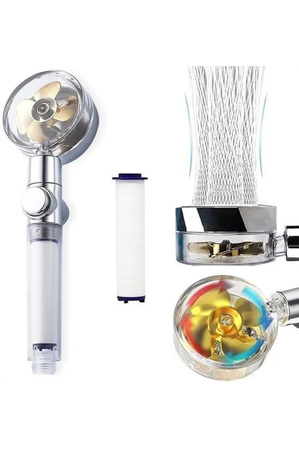 ® Turbo Pervaneli ve Filtreli Su Tasarruflu 360 Derece Dönebilen