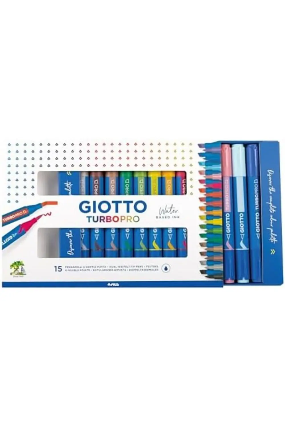 Turbo Pro markör, çift uçlu, yuvarlak şekilli, farklı renklerde,