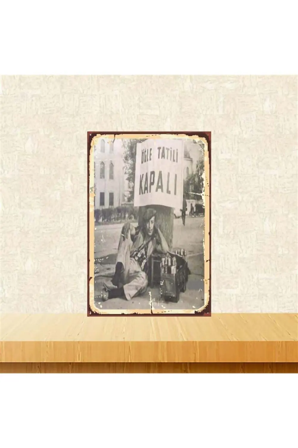 Turist Ömer Öğle Tatili Retro Ahşap Poster 20x30 cm