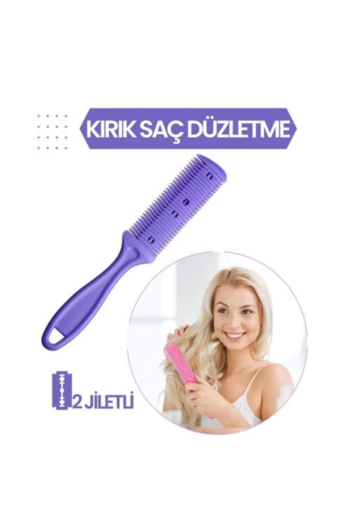 Butik Turk 2 Jiletli Kırık Saç Düzeltme İnceltme Tarağı Butik Turk 2 Jiletli Kırık Saç Düzeltme İnceltme Tarağı