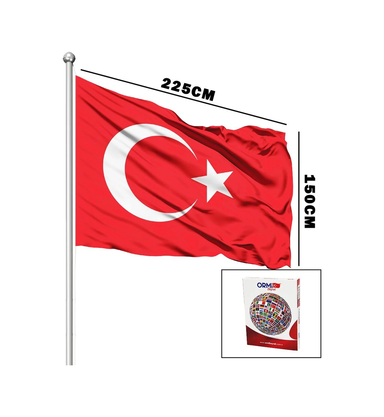 Türk Bayrağı Alpaka Kumaş 150x225cm 4401