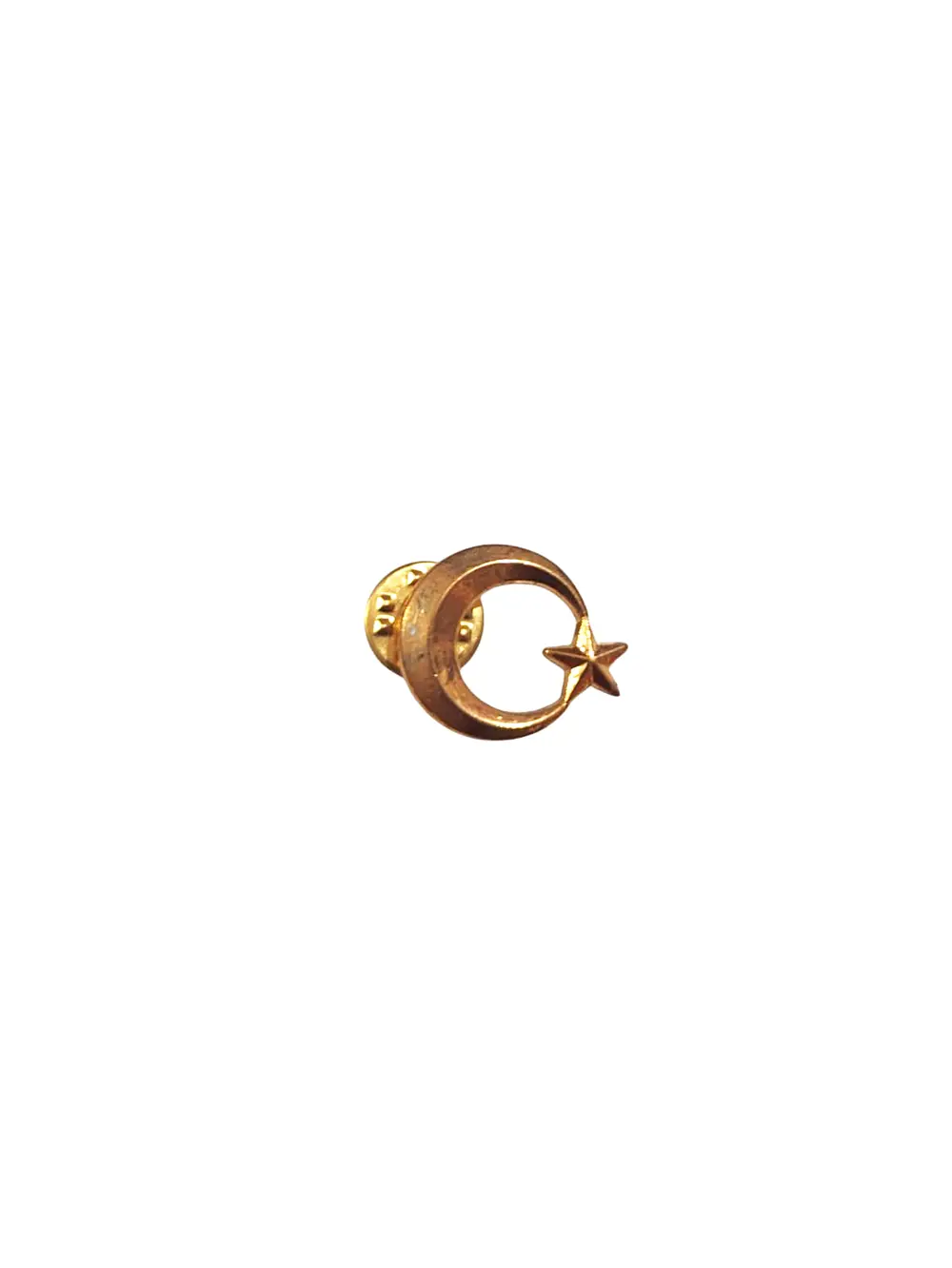 Türk Bayrağı Ay ve Yıldız Yaka Rozeti Sarı - 1 Adet