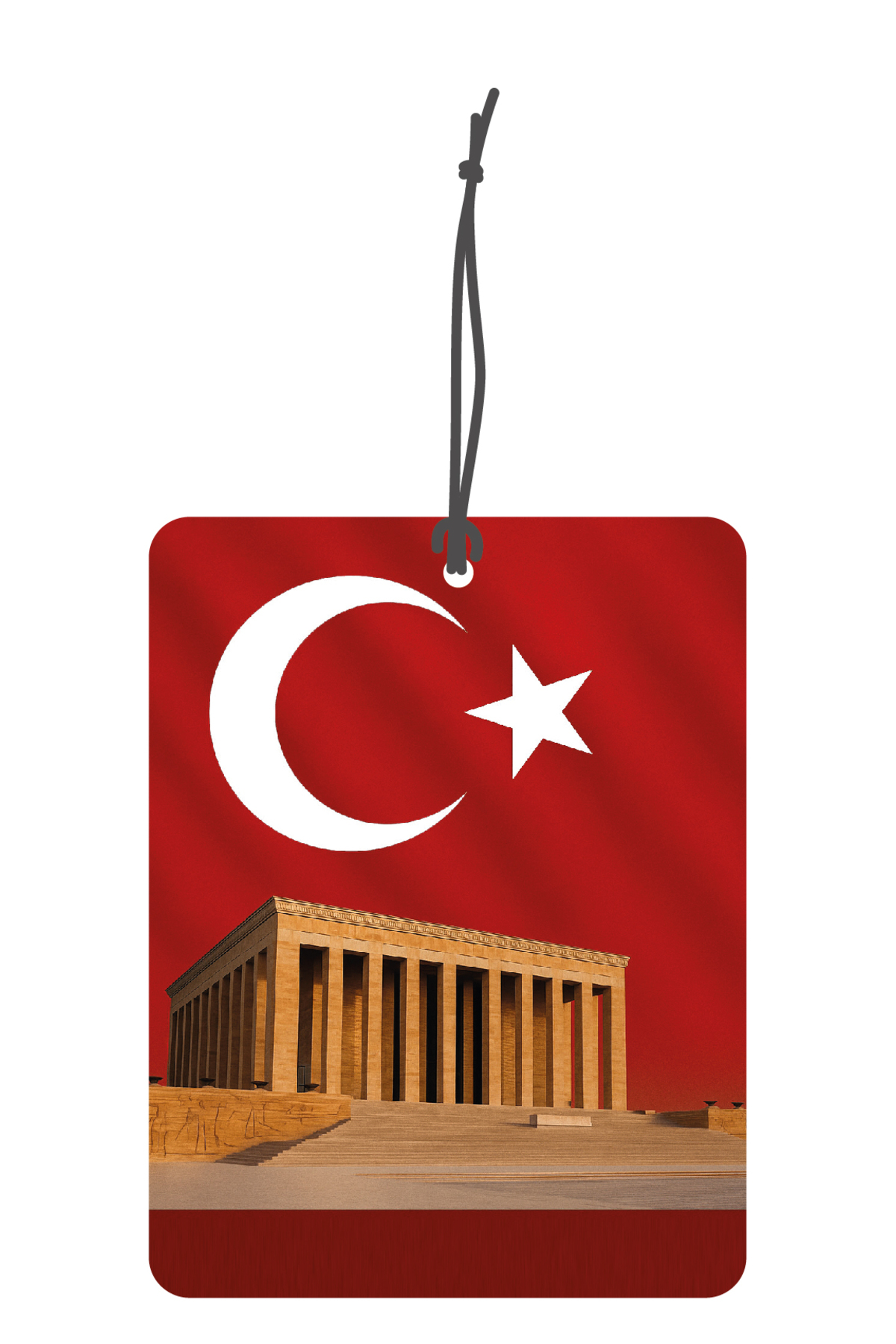 Türk Bayrağı ve Anıtkabir Görselli Çift Yönlü Dekoratif Oto Kokus