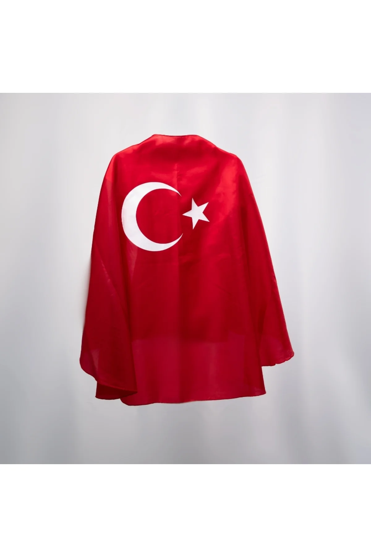 Türk Bayrak Pelerin Gösteri Kostüm Ü - Kırmızı Ay Yıldız Bayrak Lı Pelerin 23 Nisan