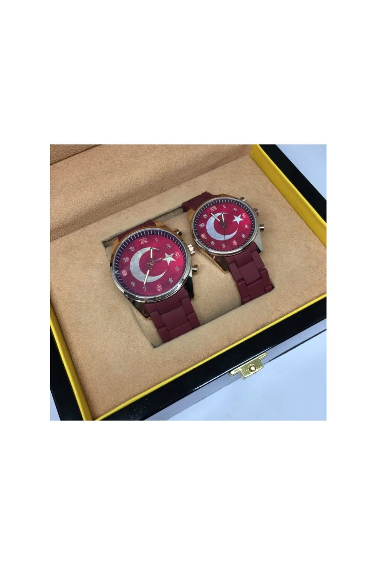 Türk Bayraklı Sevgili Saati Çift Saat Sevgili Saatleri 2 Adet