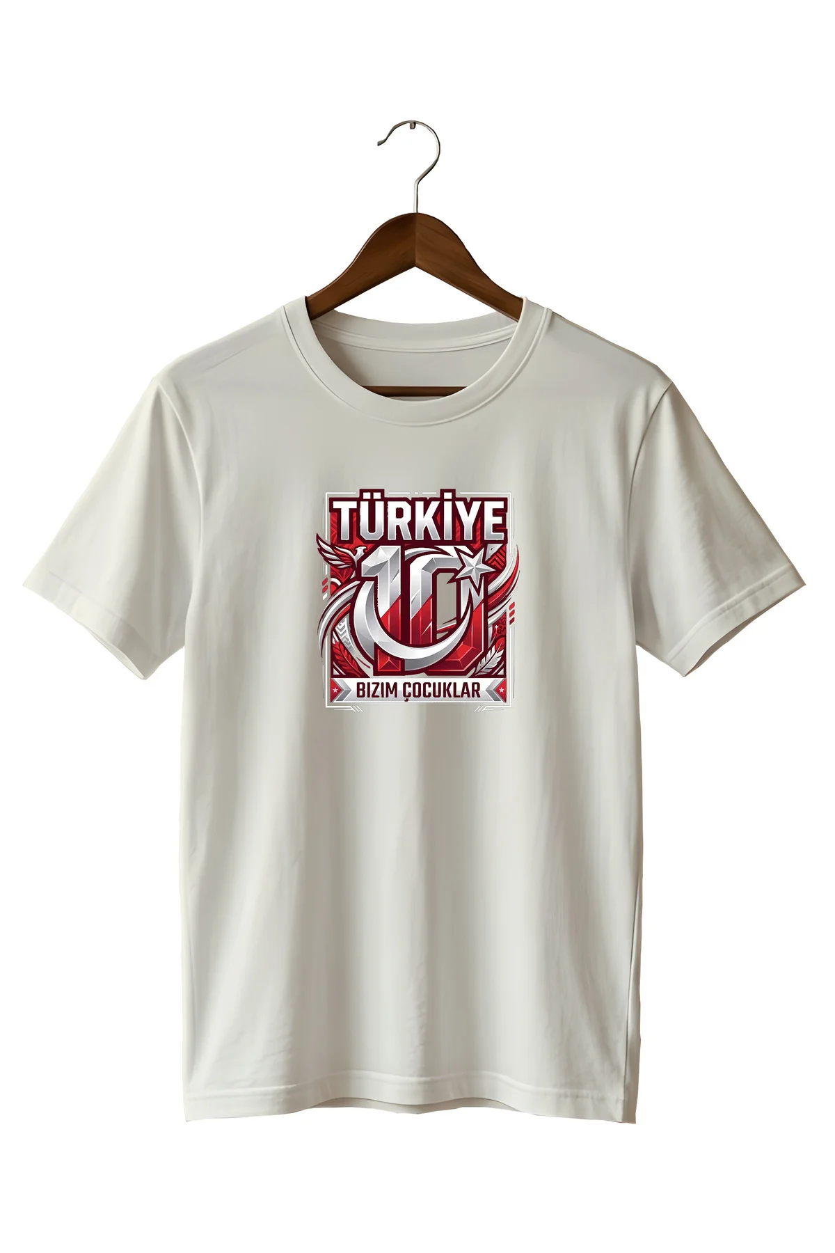 Türk Bayraklı Tişört Bizim Çocuklar Baskılı Regular Taraftar Tshi
