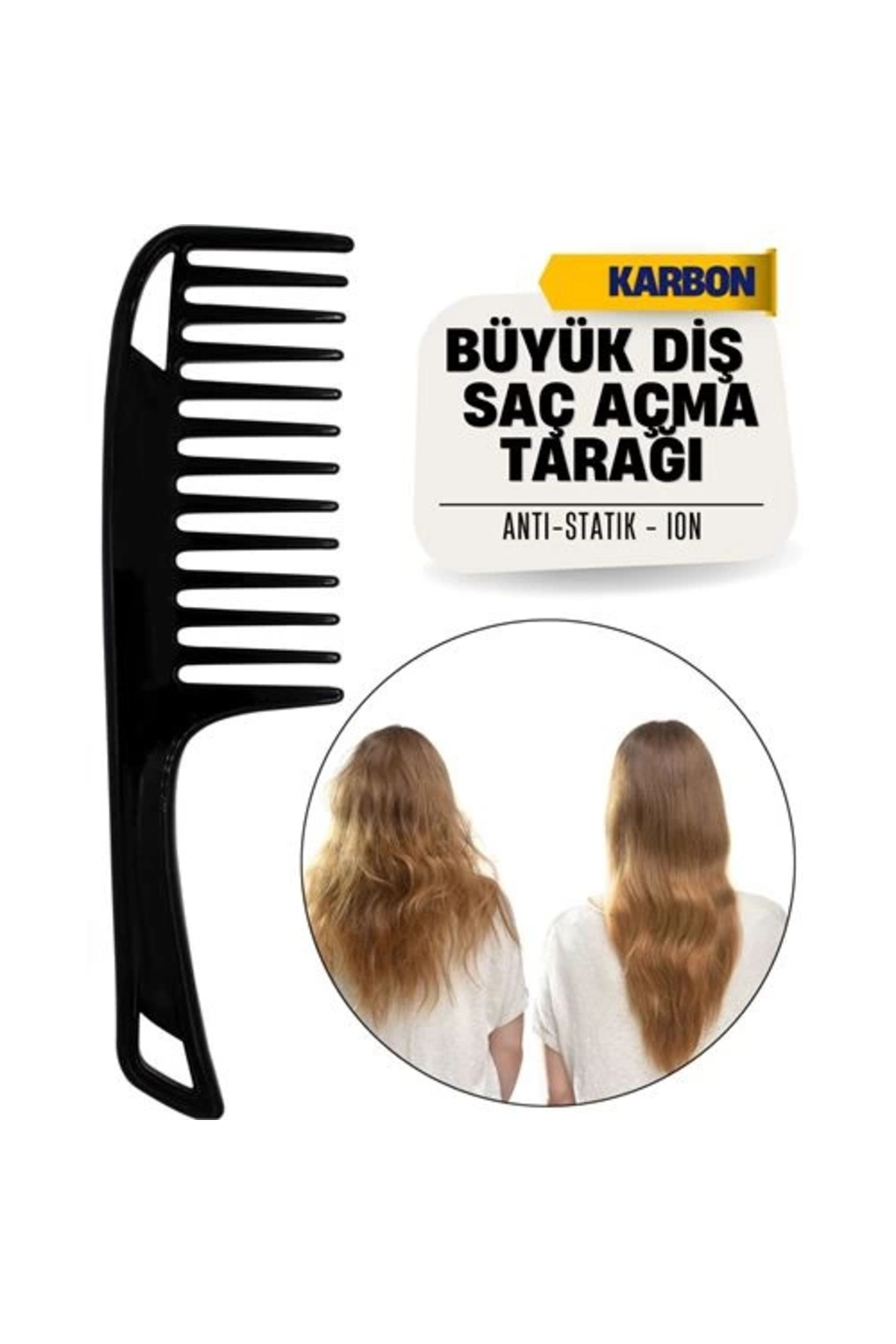 Butik Turk Büyük Diş Geniş Saç Açma Tarağı Butik Turk Büyük Diş Geniş Saç Açma Tarağı