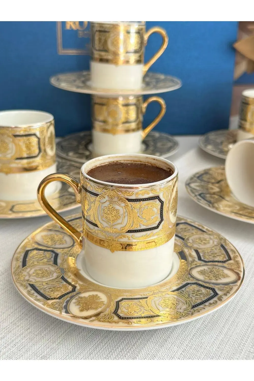 Türk Kahve Fincanı Luxury 6 Kişilik 12 Parça