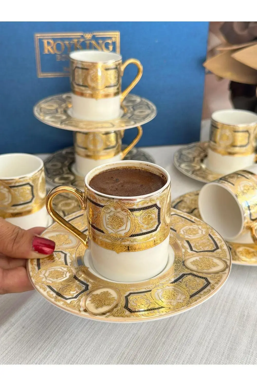 Türk Kahve Fincanı Luxury 6 Kişilik 12 Parça