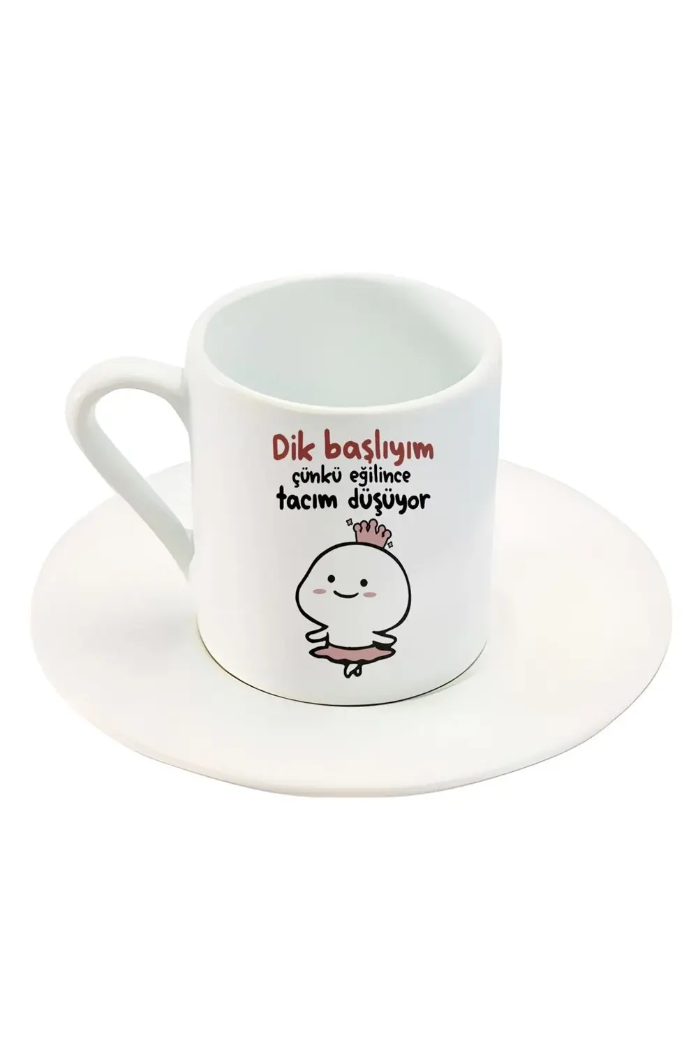 Türk Kahve Fincanı Mochi Cat Motto Baskılı Fincan