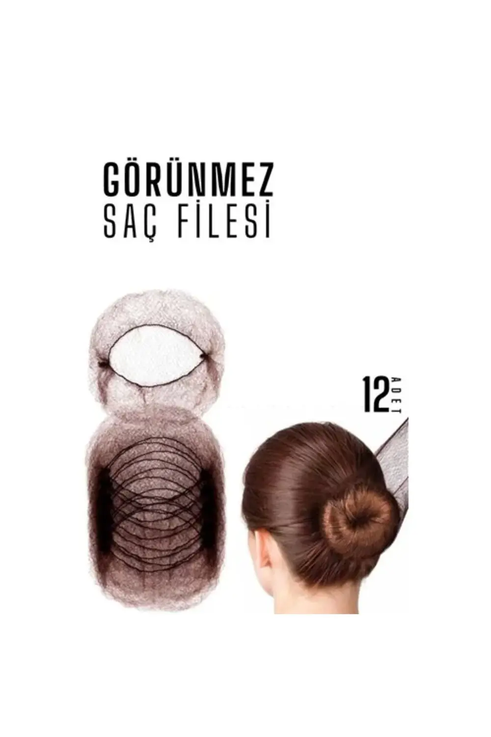 Turk KAHVE Saç Filesi Görünmez 12 ADET