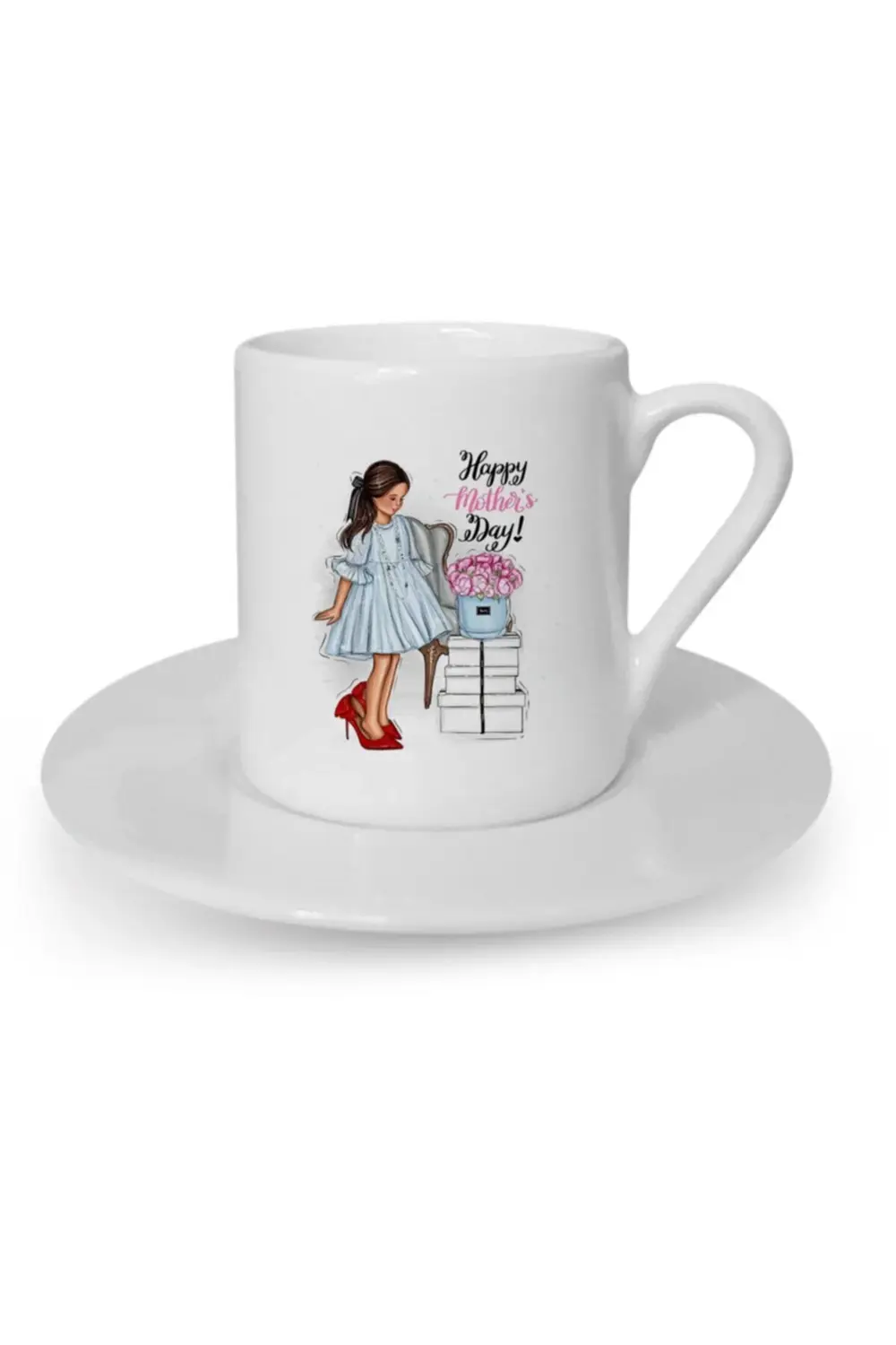 Türk Kahvesi Fincanı Anne Çocuk Anneler Günü