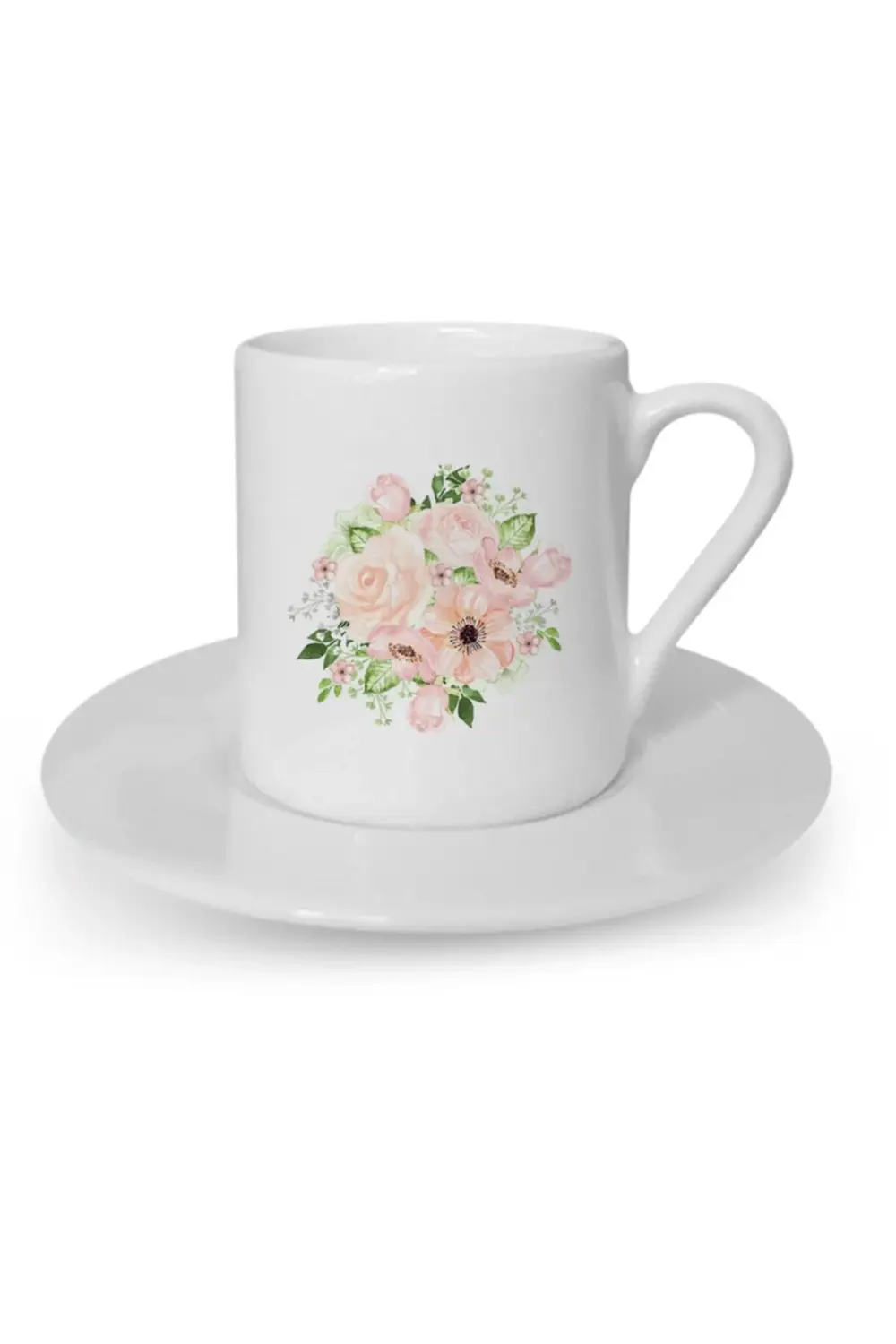 Türk Kahvesi Fincanı Çiçekli