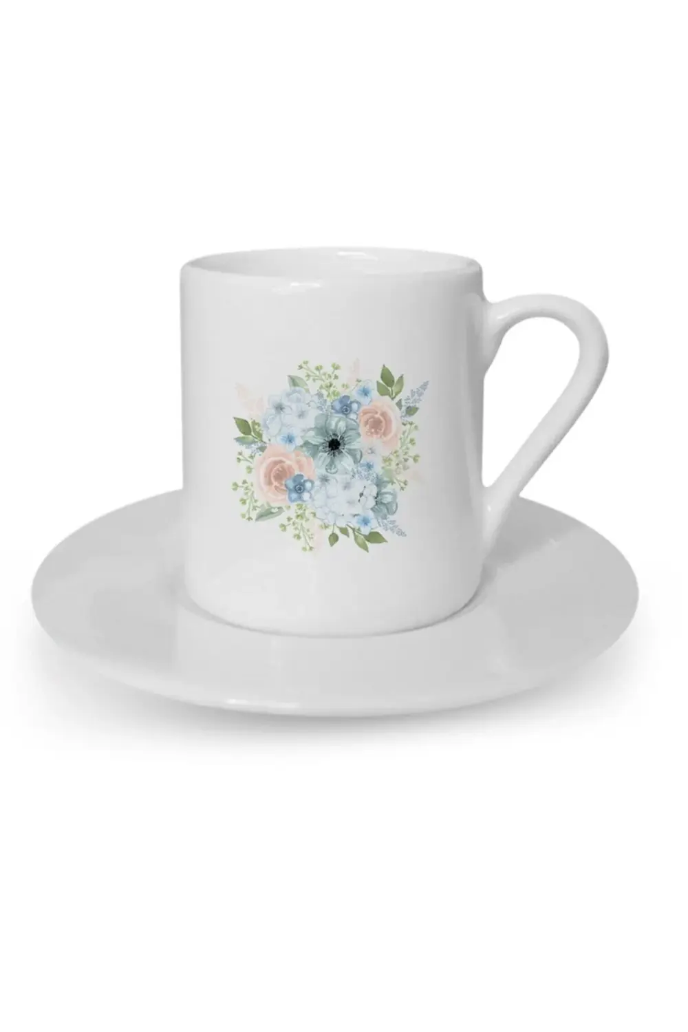 Türk Kahvesi Fincanı Çiçekli