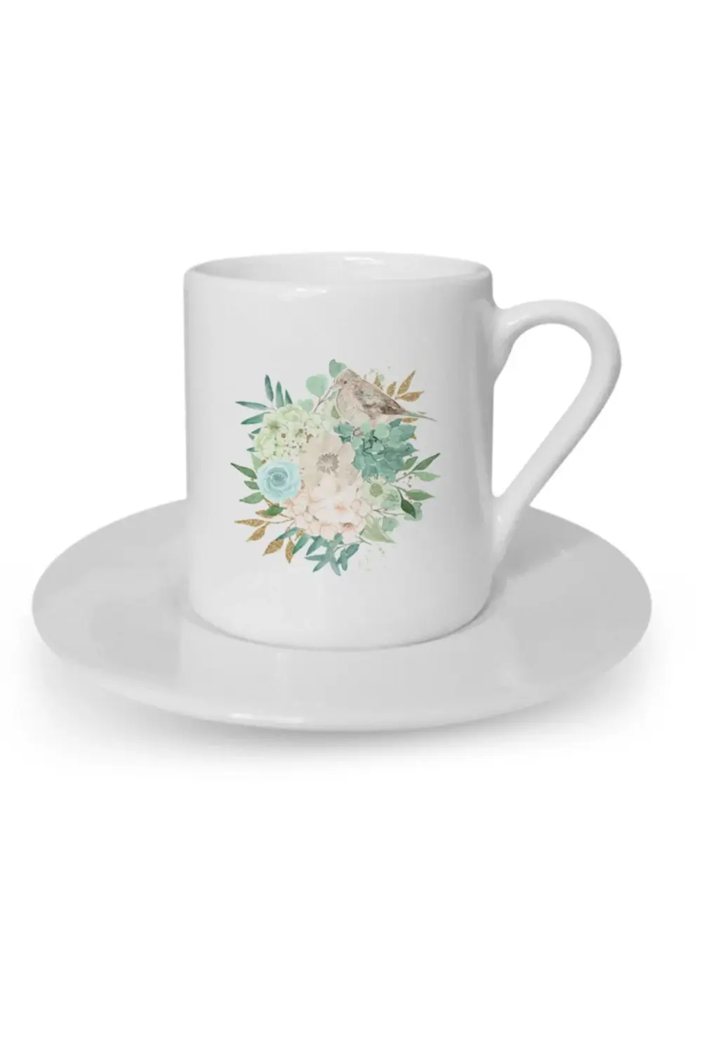 Türk Kahvesi Fincanı Çiçekli