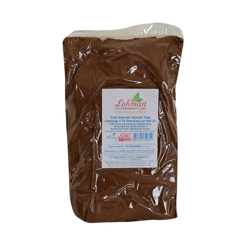 Türk Kahvesi Günlük Taze Çekilmiş 3.75 Orta Krum 500 Gr Paket