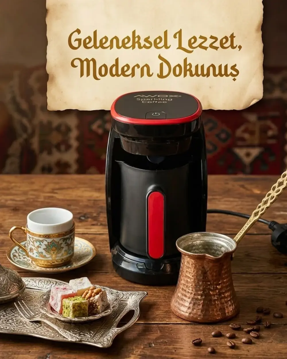 Türk Kahvesi Makinesi Otomatik Kapanma ve Taşma Emniyetli 4 Finca