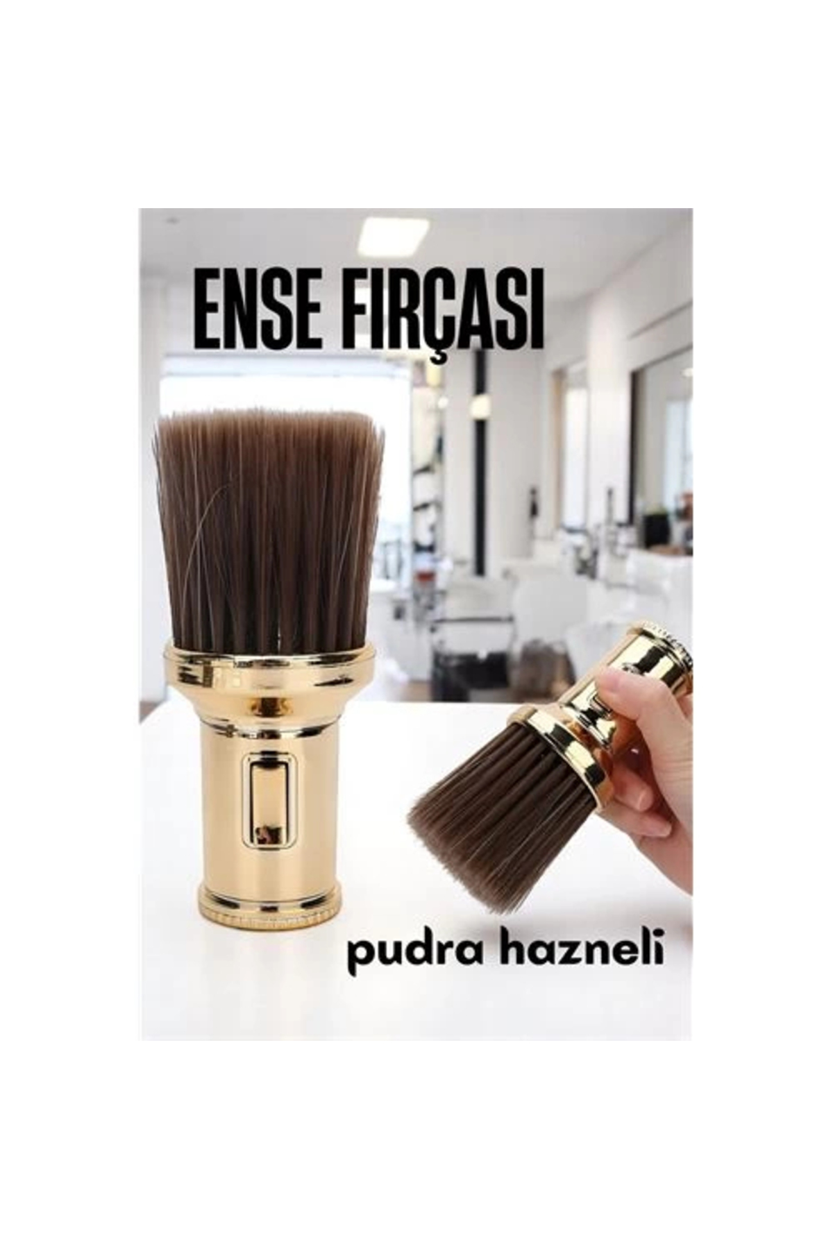 Butik Turk Pudra Hazneli Ense Fırçası Saç Temizleme Fırçası - Berber Te Butik Turk Pudra Hazneli Ense Fırçası Saç Temizleme Fırçası - Berber Te