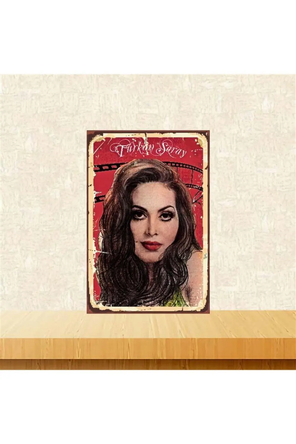 Türkan Şoray 20-30 cm Retro Ahşap Poster