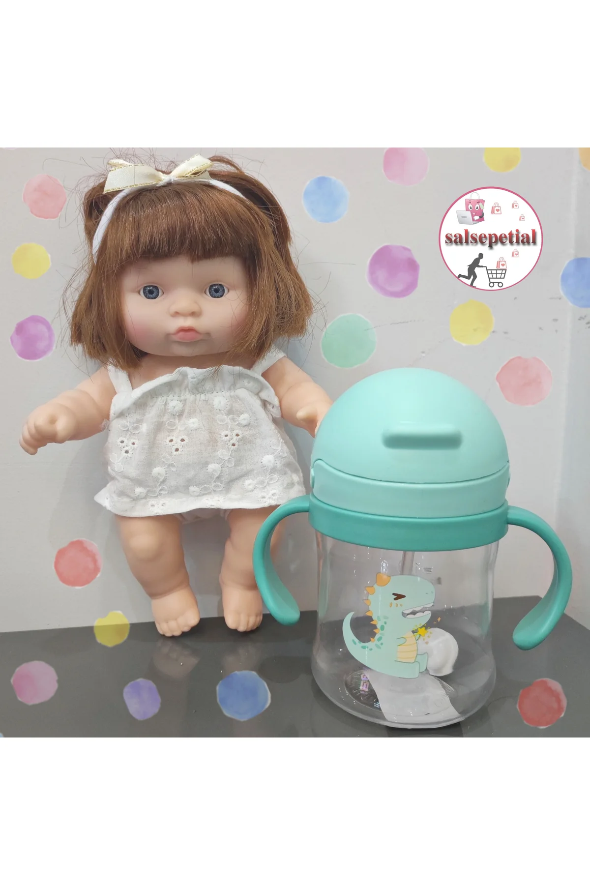 Türkçe Konuşan Şarkı Söyleyen 23cm Et Bebek 250ml Figürlü Pipetli