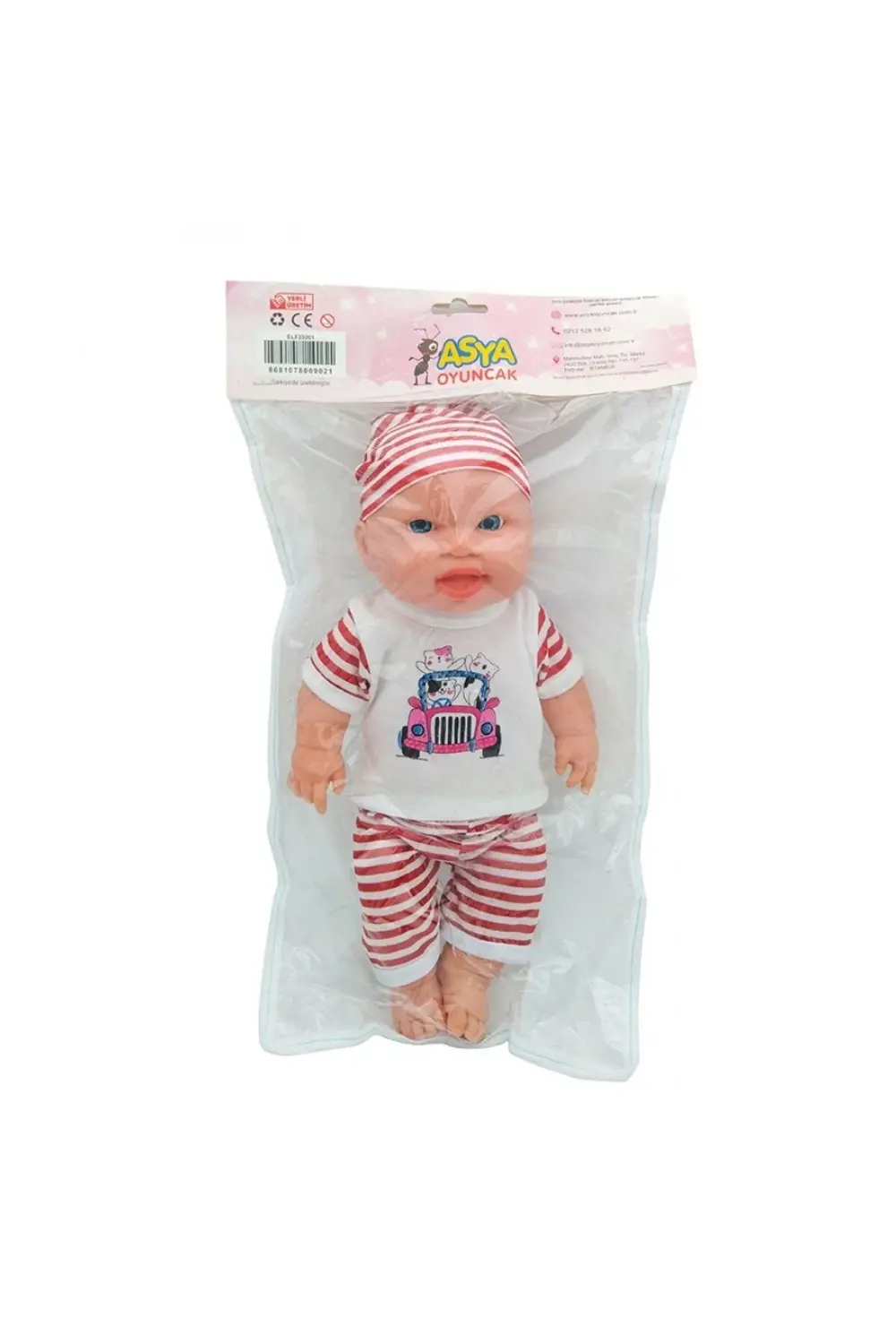 Türkçe Konuşan Sesli Sevimli Kel Şapkalı Asya Bebek 35 cm