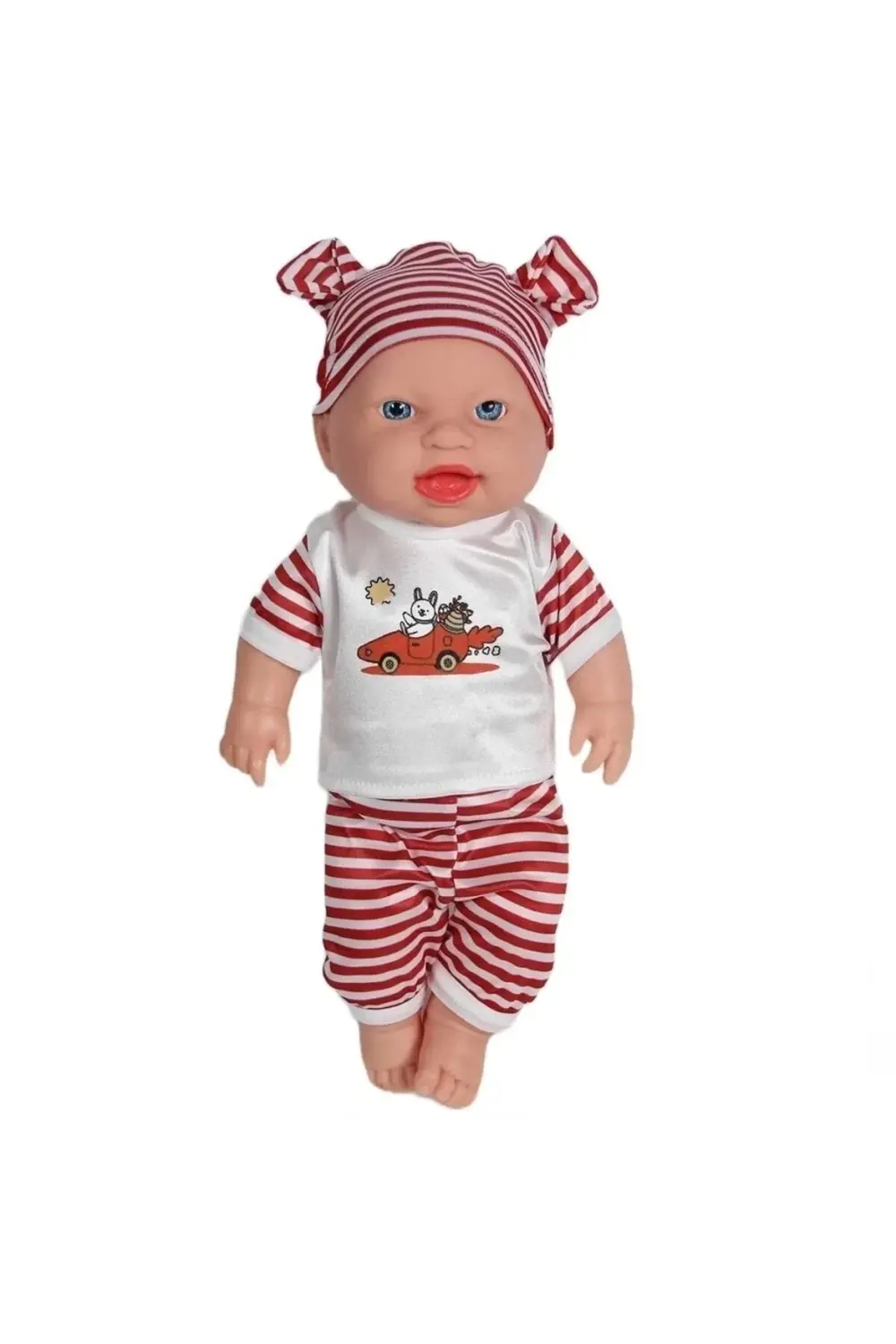 Türkçe Konuşan Sesli Sevimli Kel Şapkalı Asya Bebek 35 cm