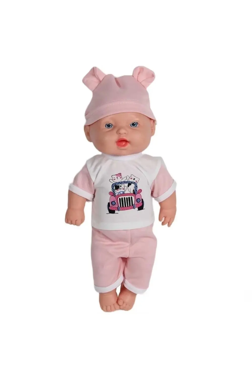 Türkçe Konuşan Sesli Sevimli Kel Şapkalı Asya Bebek 35 cm